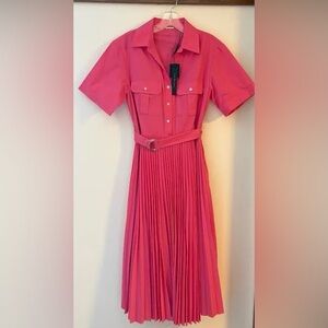 NWT Elie Tahari pink punch shirt dress, Sz 8